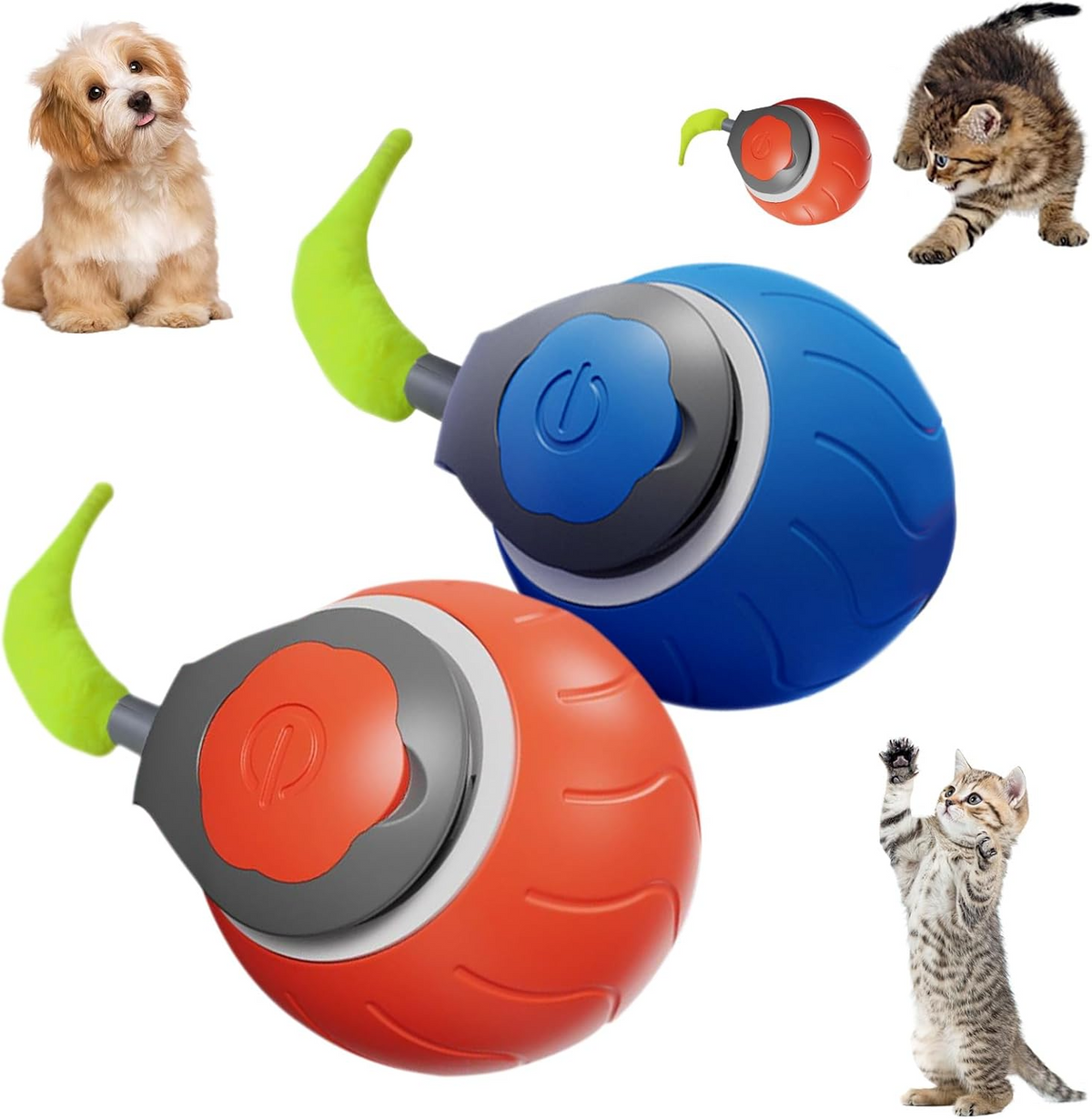 Self-Rolling Cat Ball with Tail